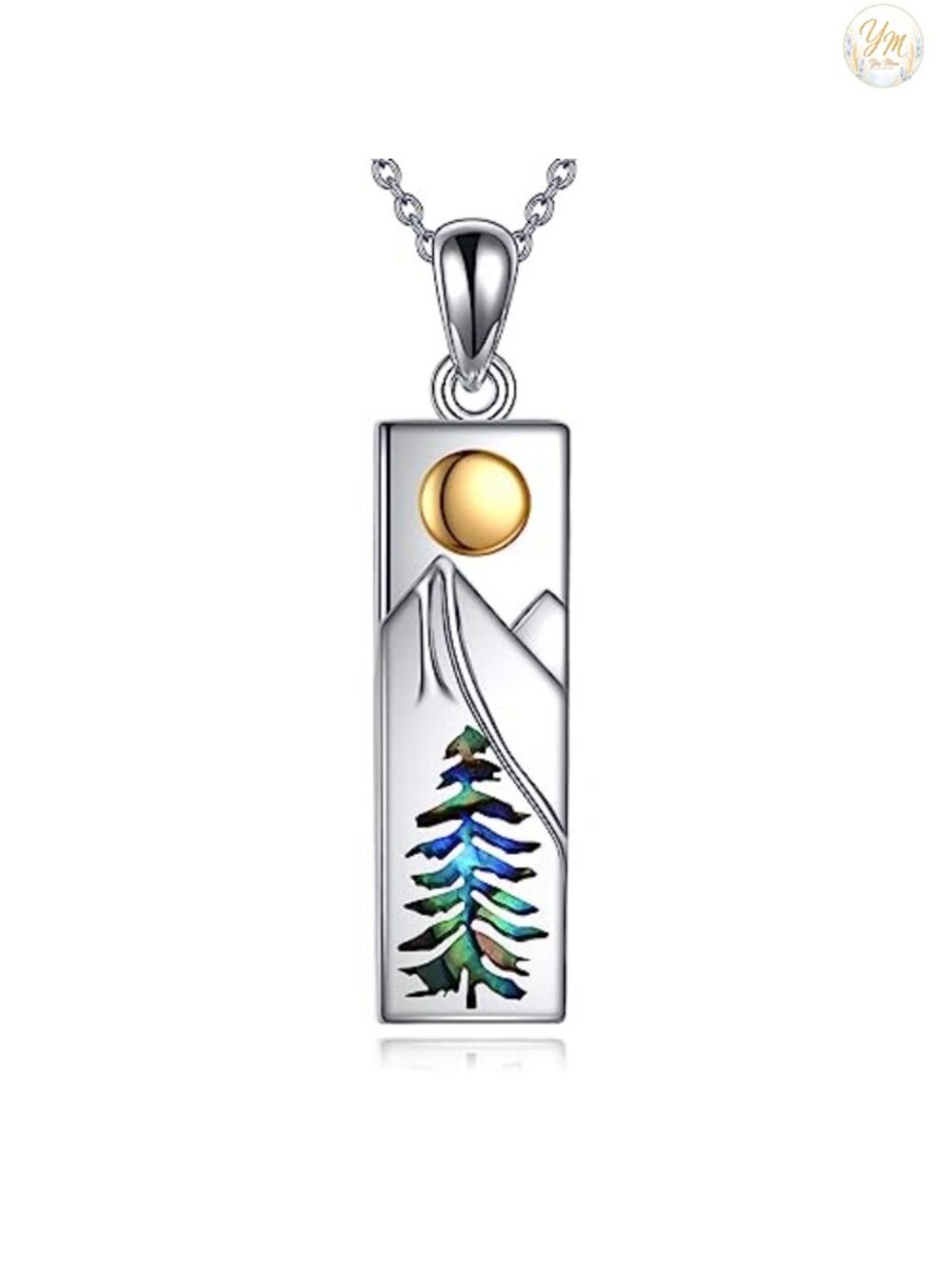 925 Sterling Silver Mountain Pendant Necklace 18in Nature Jewelry